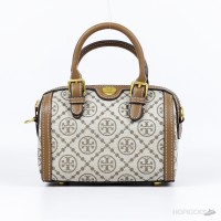 Tory Burch Monogram Barrel Tote Bag (Dot Perfect)